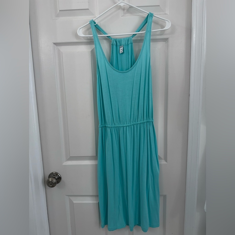 Old Navy Turquoise Backless Dress
